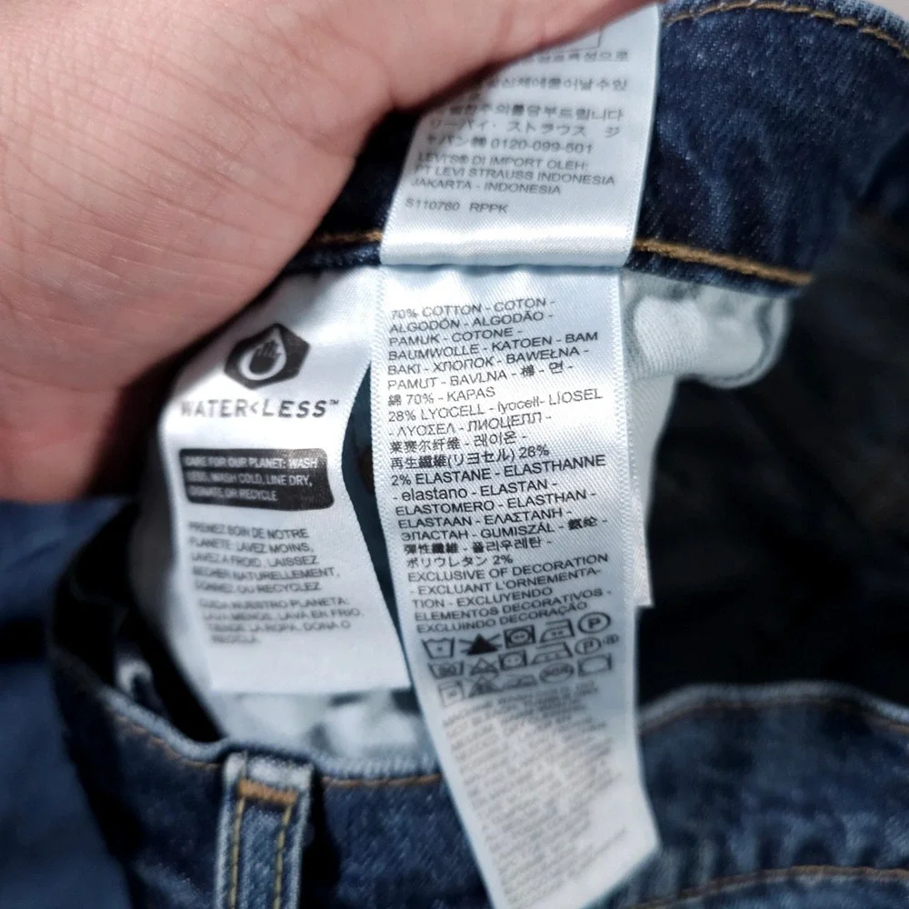 Levi's 512 Slim Taper Jeans Mens 36x30 Blue‎ Premium WaterLess Stretch Denim